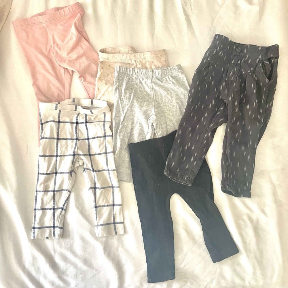 Lot of six 12-18 month girls leggings / pants